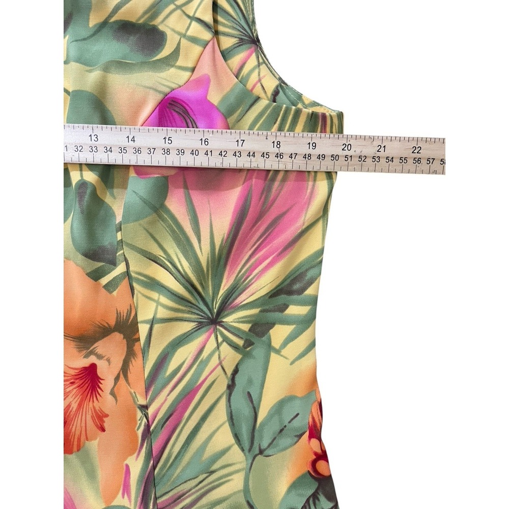 Vtg Dressbarn Sz 14 Sleeveless Tank Blouse Tropical Resort Vibrant Hawaiian - Picture 4 of 6